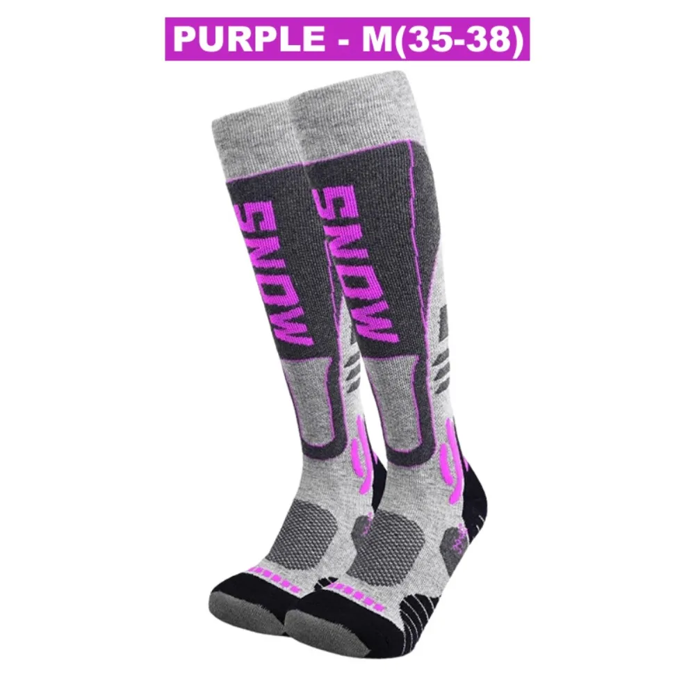 

Новые длинные термоноски для лыж и сноуборда, теплые, дышащие, с амортизацией и поддержкой свода стопы, унисекс, до колена