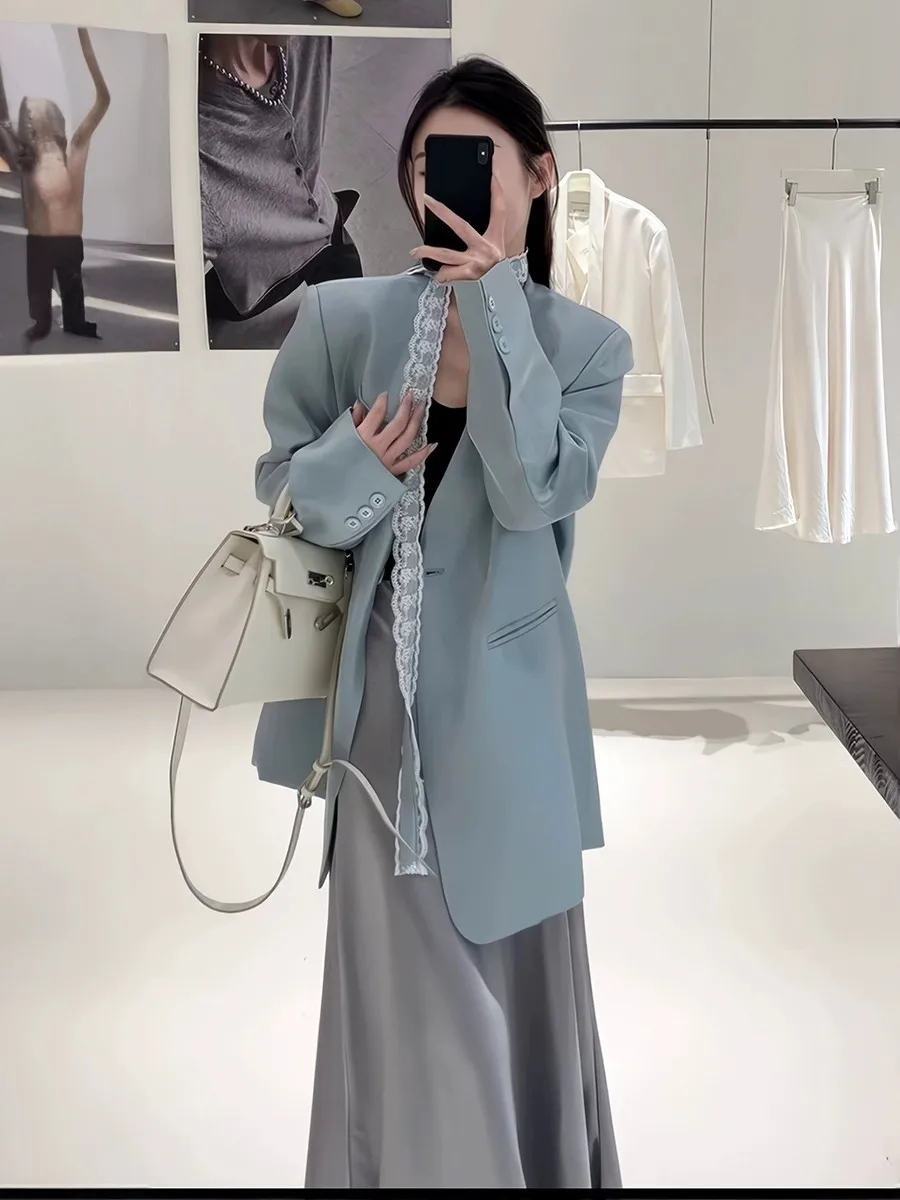 ブレザー オーバーサイズ レディース 女性用 夏 スーツ 洗練されたストラップ 七分丈 センスフルなカラー フォールドストランド 見事な星