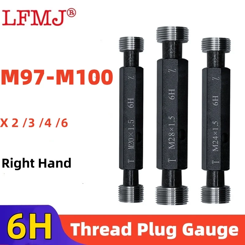 

1pcs 6H M97-100 Steel Metric Screw Standard Fine Thread Plug Gauge High Quality wholesale X 2 3 4 6 Measuring Tool