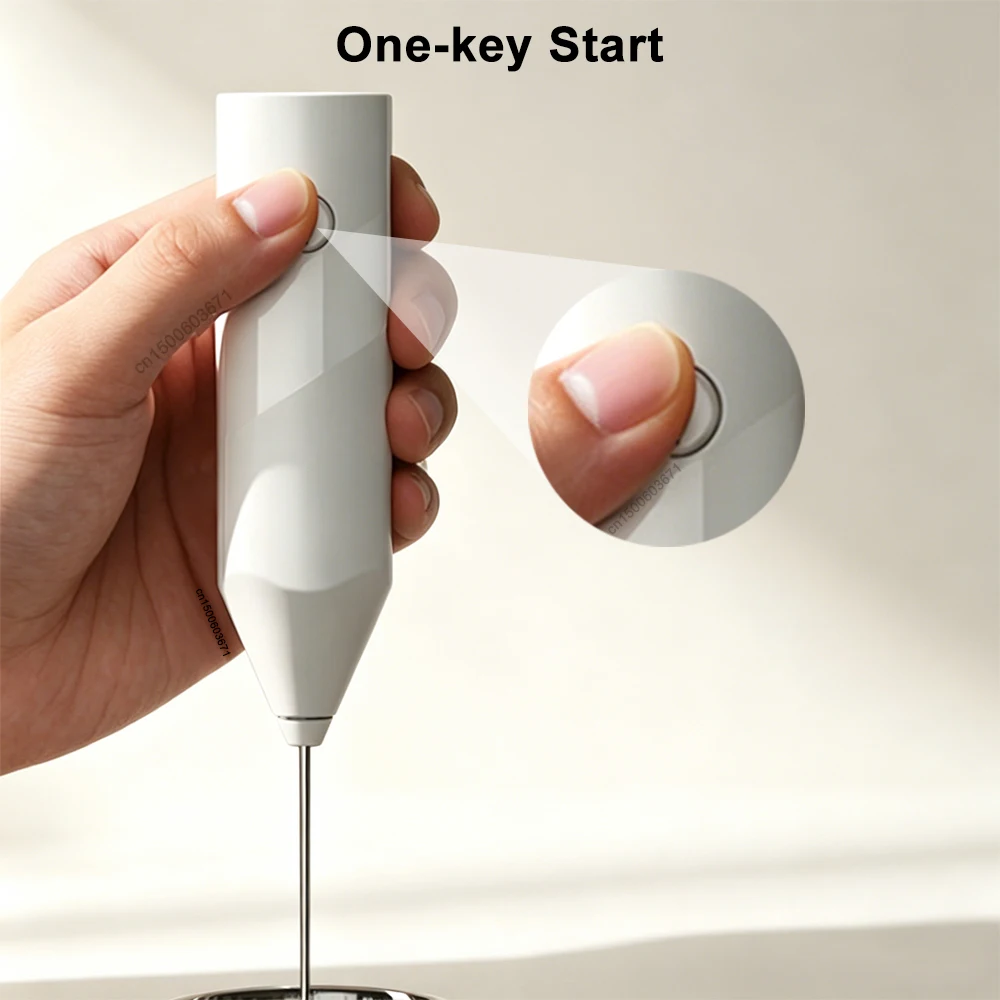Electric Milk Frother Wireless Egg Beater Stainless Steel Mini Handheld Foam Maker Coffee Milk Mixer For Coffee Cappuccino Cream view 5