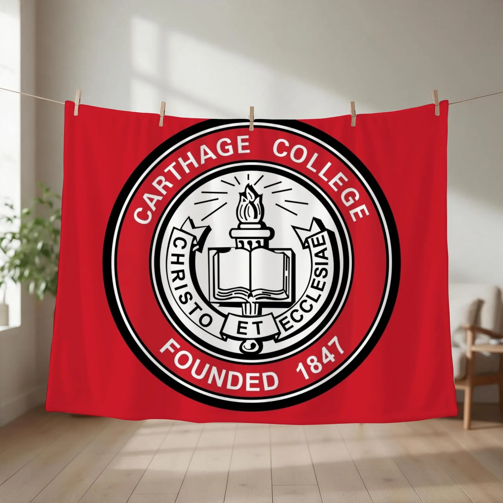 New Carthage College Logo Throw Blanket couch cozy soft plush fuzzy picnic outdoor blanket