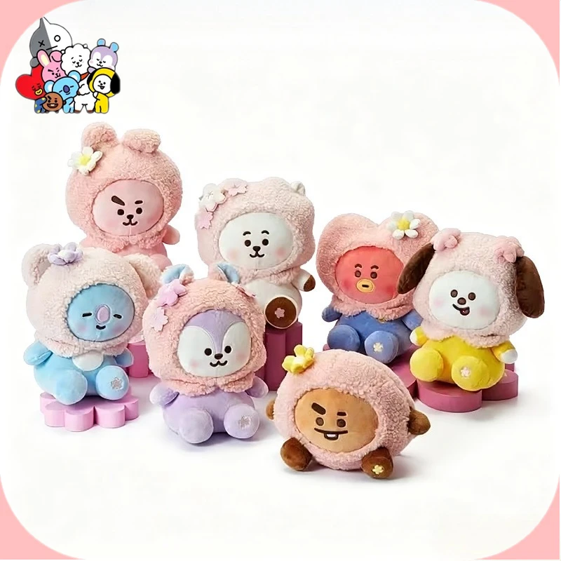 

Плюшевый брелок BT21 Kpop 10-20 см из серии «Цветущая вишня» – сидячая фигурка – подарок для фанатов, подарок на день рождения