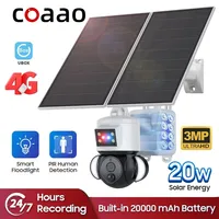 Outdoor Surveillance Camera 4G SIM 3mp with Solar Panel 20W WiFi Wireless Battery 24/7 Loop Recording Security Protection CCTV