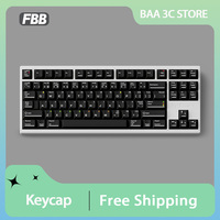 FBB SBK Black Key Cap 145keys PBT Thermal Sublimation Cherry Profile Key Cap 1.7mm Customized Keyboard Caps PC Accessories