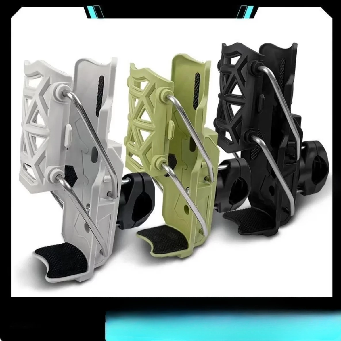 Universal Motorcycle Self-closing Water Bottle Holder 360° Rotatable Auto Lock Cup Bracket For Scooter Horizontal Vertical Mount