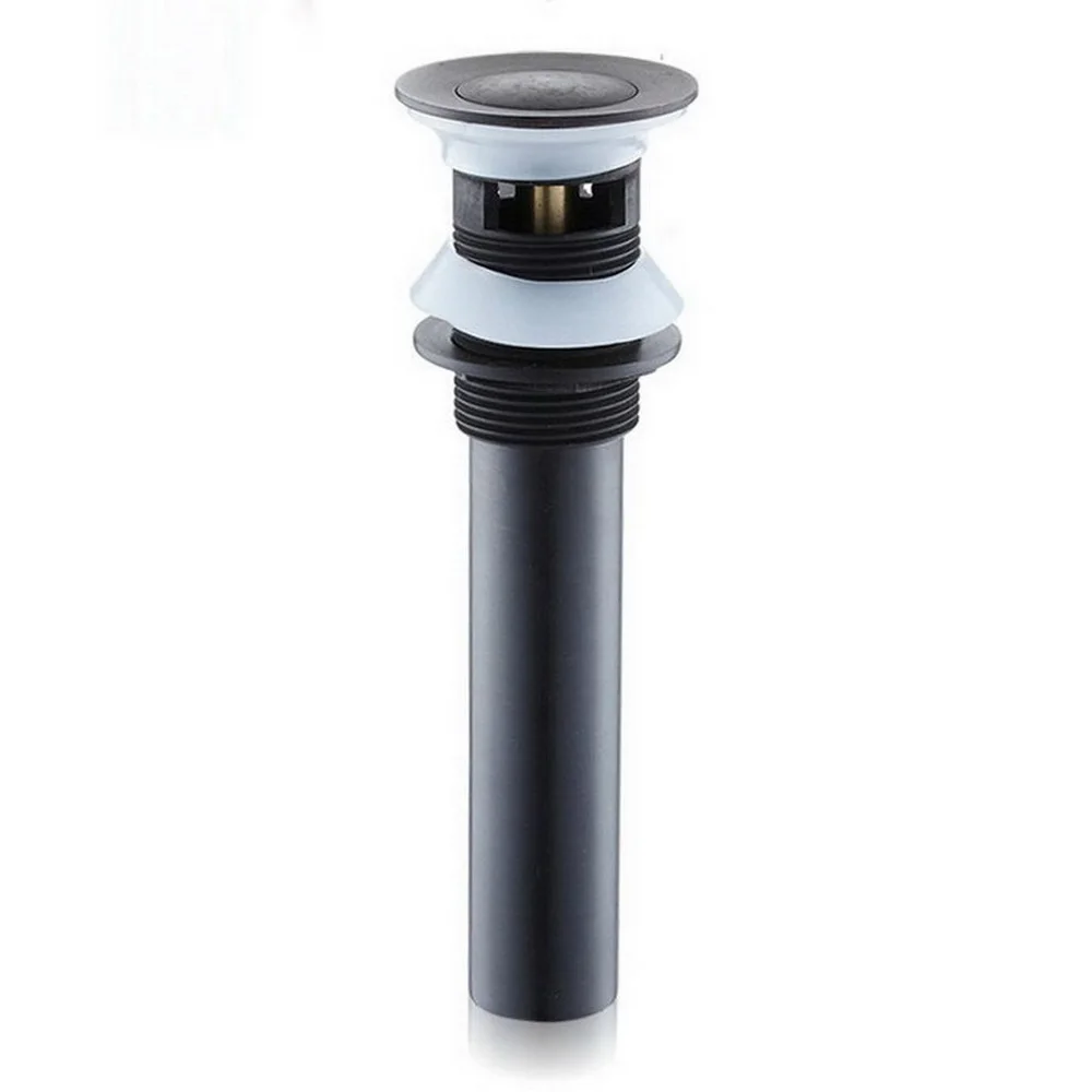 Black Oil Rubbed Brass Bathroom Basin Push Down Pop-Up Drain With Overflow Lsd018