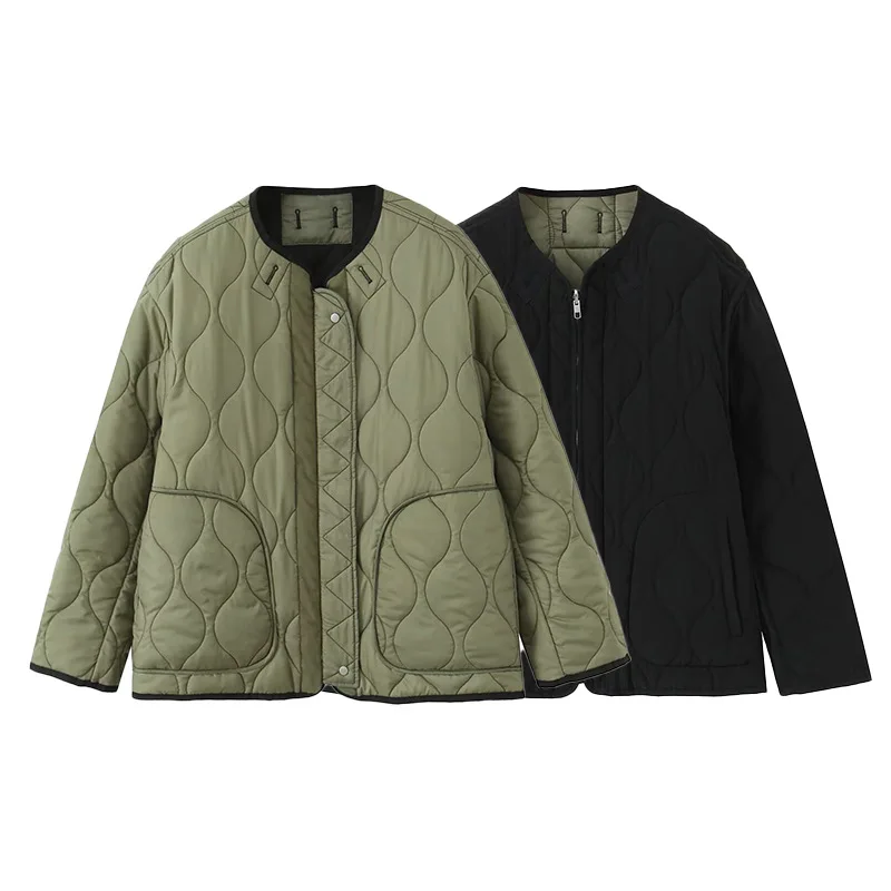 

Women's Autumn Casual Reversible Cotton Jacket Multifunctional Fashion Commuter Casual Trench Coat Street Style outwear