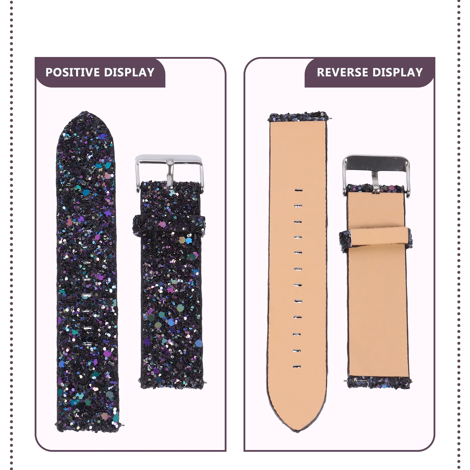 Strap Watch Band Replacement Belt Accessory Wristband Pu for Shiny Man Straps