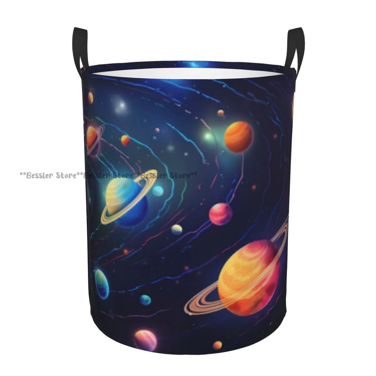 

Solar System With Planets Stars Galaxies Waterproof Storage Bag Household Dirty Laundry Basket Folding Bucket Clothes Organizer