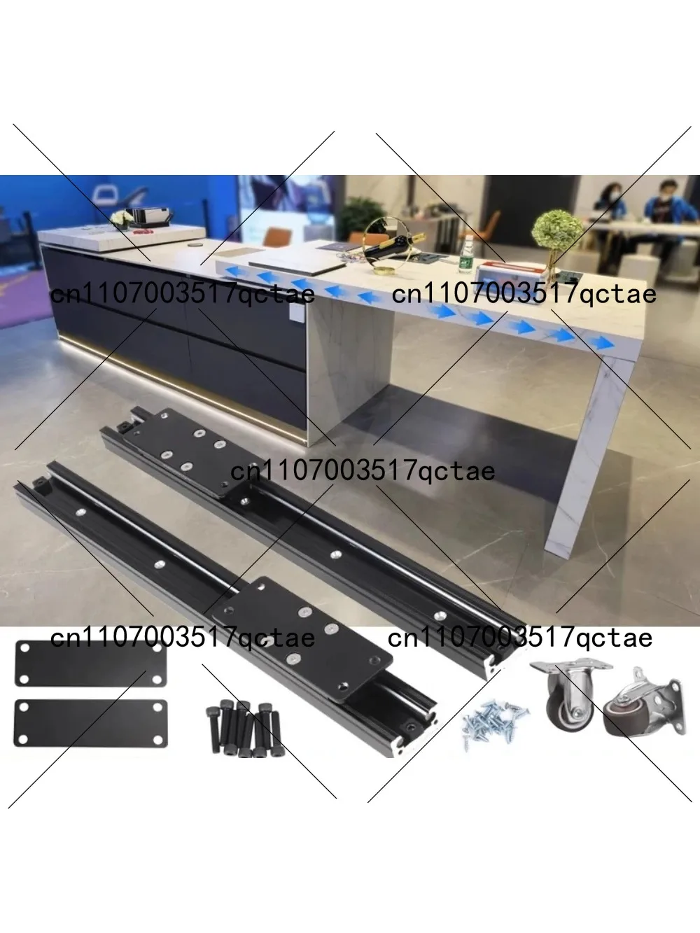 

Telescopic Track Installed Bottom of The Counter Kitchen Dining Table Barpush-pull Linear Extension Slide Hardware Accessories