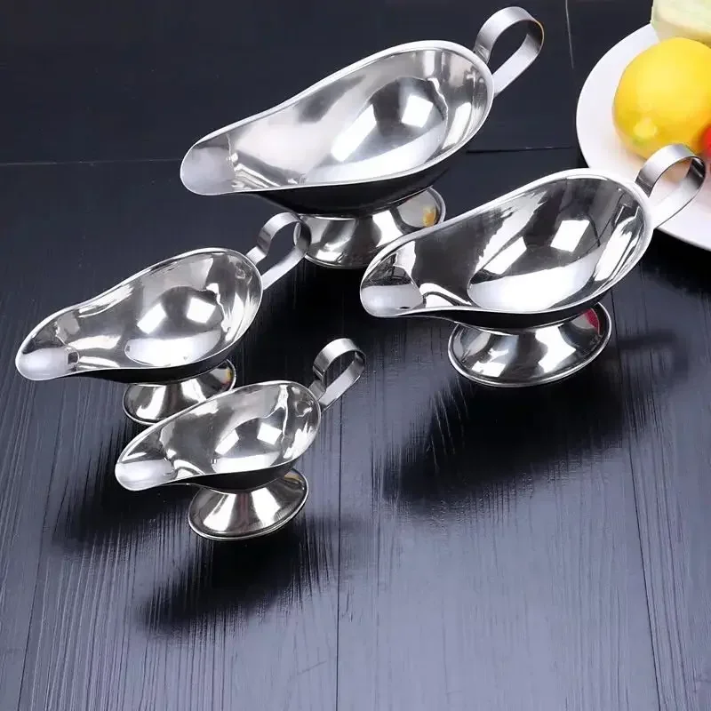 304 Stainless Steel Sauce Boat Steak Black Pepper Sauce Tableware Sauce Boat Tomato Juice Container Kitchen Restaurant Bar Tool