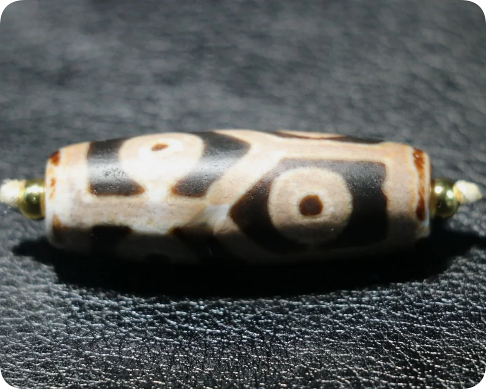 Energy Tibetan Old Agate 6 Eyed Turtle Shell Longevity Symbol Totem dZi Bead