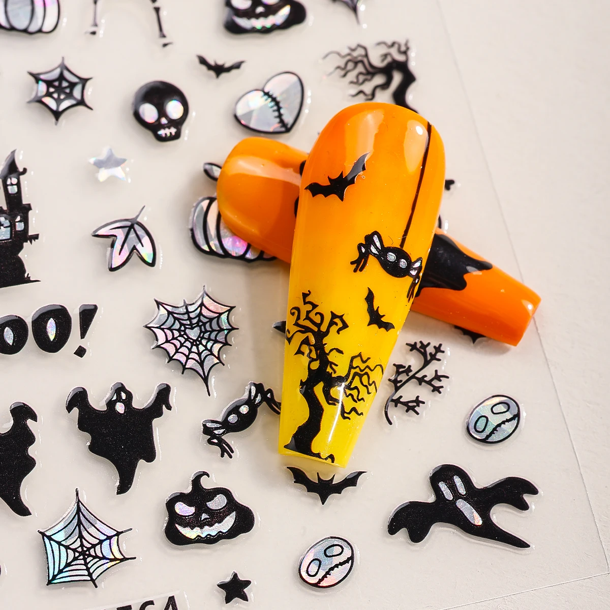 3 قطعة هالوين مسمار الفن ملصقات ثلاثية الأبعاد الهيكل العظمي العنكبوت شبح ارتفع ذاتية اللصق مسمار ملصق مانيكير لتقوم بها بنفسك مسمار الديكور ملصق مائي