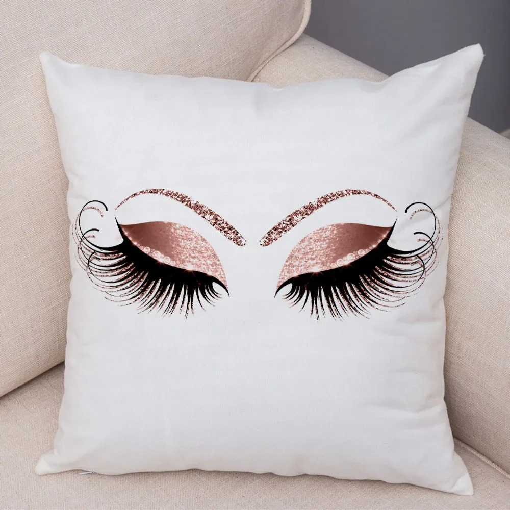 Home Decor Sexy Women Eyelash Pillow Cover Sofa Car Cartoon Eyes Print Cushion Cover Pillow Cover funda de almohada