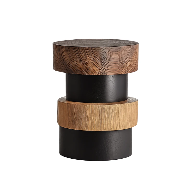 

Бревенчатый художественный чайный стул из цельного дерева, резной деревянный пирс, маленький табурет, средневековый столик с краями, небольшой журнальный столик