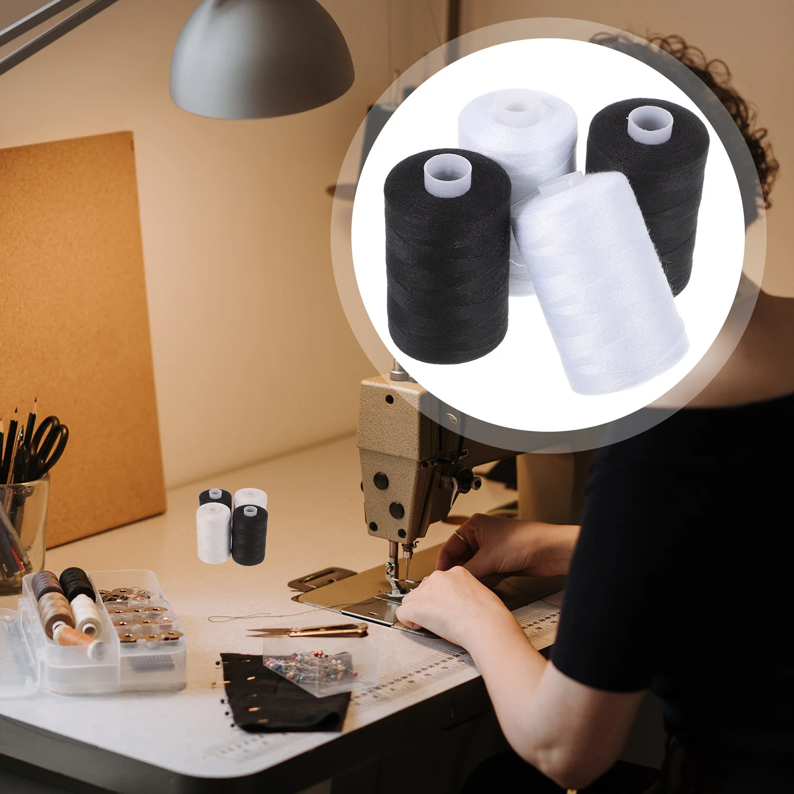 

4 Rolls Professional Thread Set Sewing Kit Household Portable Convenient Sewing Accessories for Home Hand Thread Set