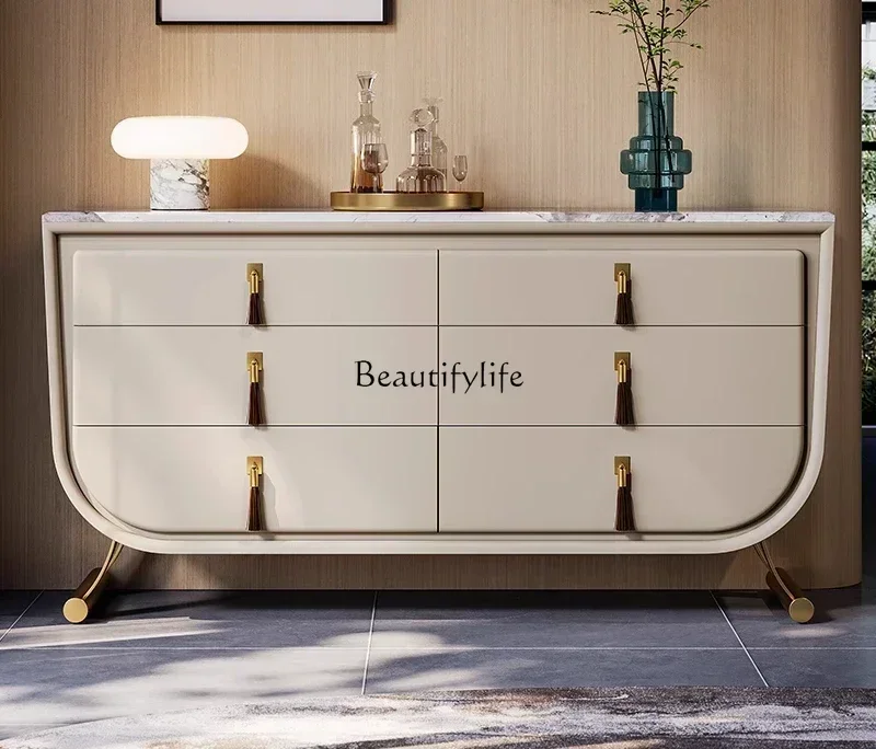 

yj9 ld 38Light luxury Italian-style high-end villa large flat-floor storage entrance cabinet bedroom TV cabinet end of bed