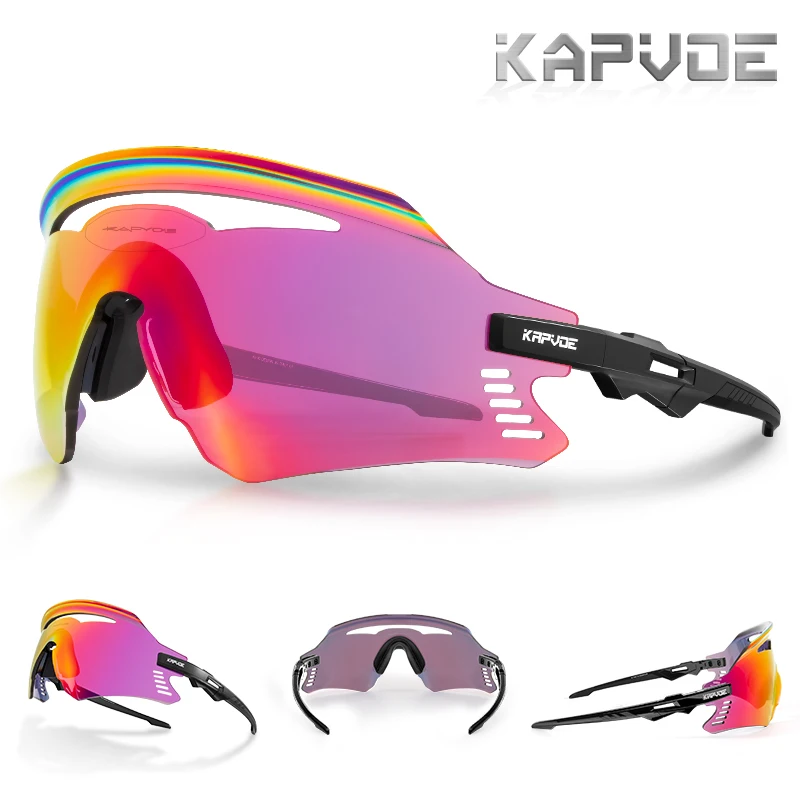 Kapvoe Cycling Sunglasses Cycling Glasses Bicycle Glasses UV400 MTB Eyewear Outdoor Woman Man Sports Goggles Ride Bike Equipment