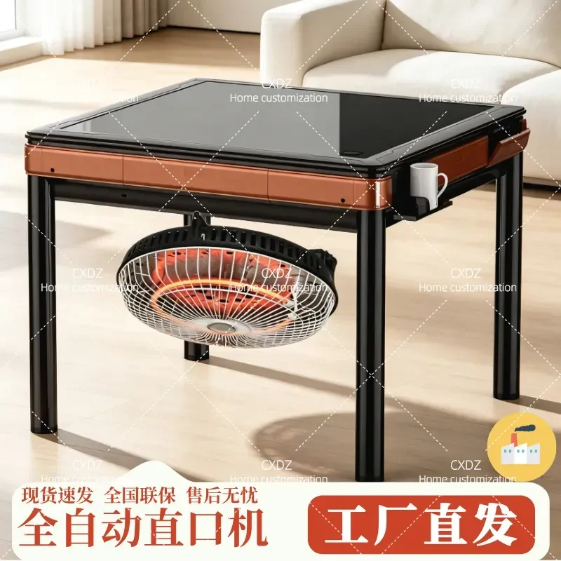 New Automatic Straight Mouth Mahjong Machine Dining Table Dual Purpose Chess Card Room Entertainment Game Table Household