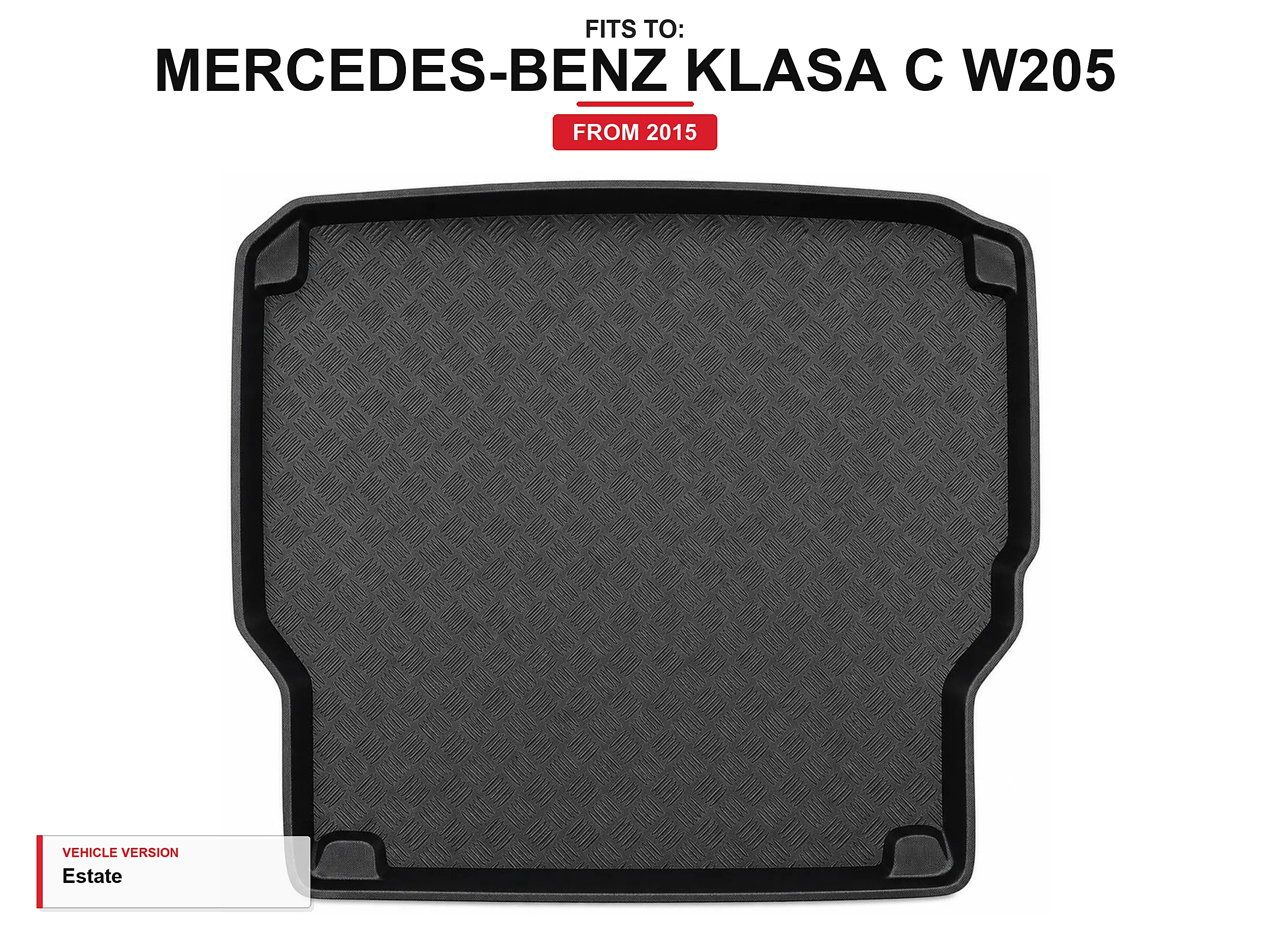 Kofferbakmat met lip voor: Mercedes-Benz C-Klasse W205 2015- Station Wagon