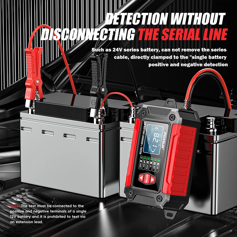 كاشف شحن 2 في 1 الكل في واحد 12 فولت شاحن بطارية ليثيوم حديد الرصاص الحمضية للسيارة