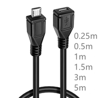 10cm 30cm 1m 3m 5m M/F For Micro USB 2.0 Type B Male To Female Extension otg Cable Wire Extender Charging Date OTG Cable Cord