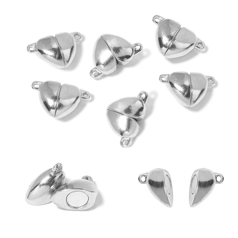 5pcs/Lot Alloy Love Heart Shaped Magnetic Clasps for Necklace Bracelet Magnet End Clasp Connectors DIY Jewelry Making Supplies view 5