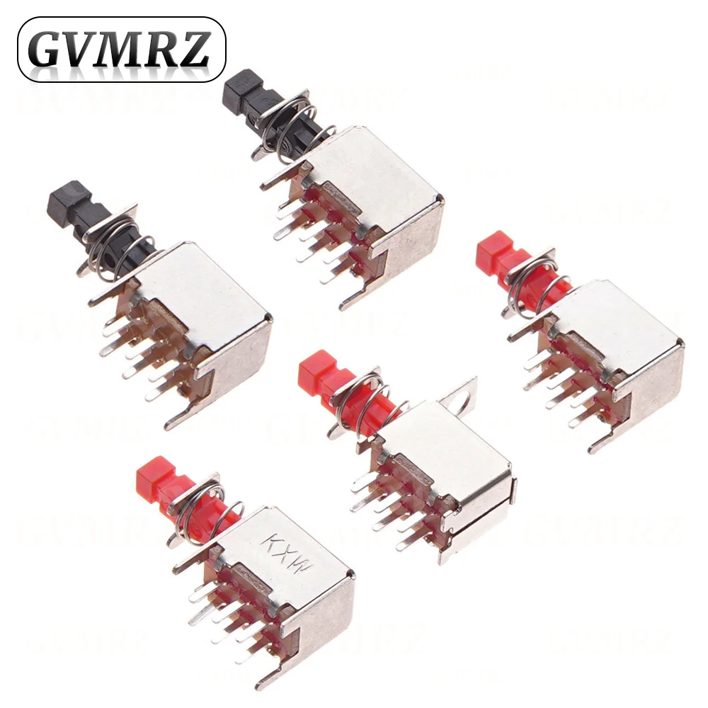 10PCS Directly key switch A03 PS-22F03 6pins self-locking Red Black White Yellow Green Cap