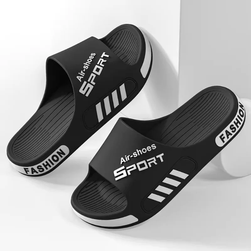 Fashion Men's Slippers PVC Soft Sole Non-slip Slides Casual Outdoor Beach Flip Flops Home Bathroom Couples Slippers New Sandal