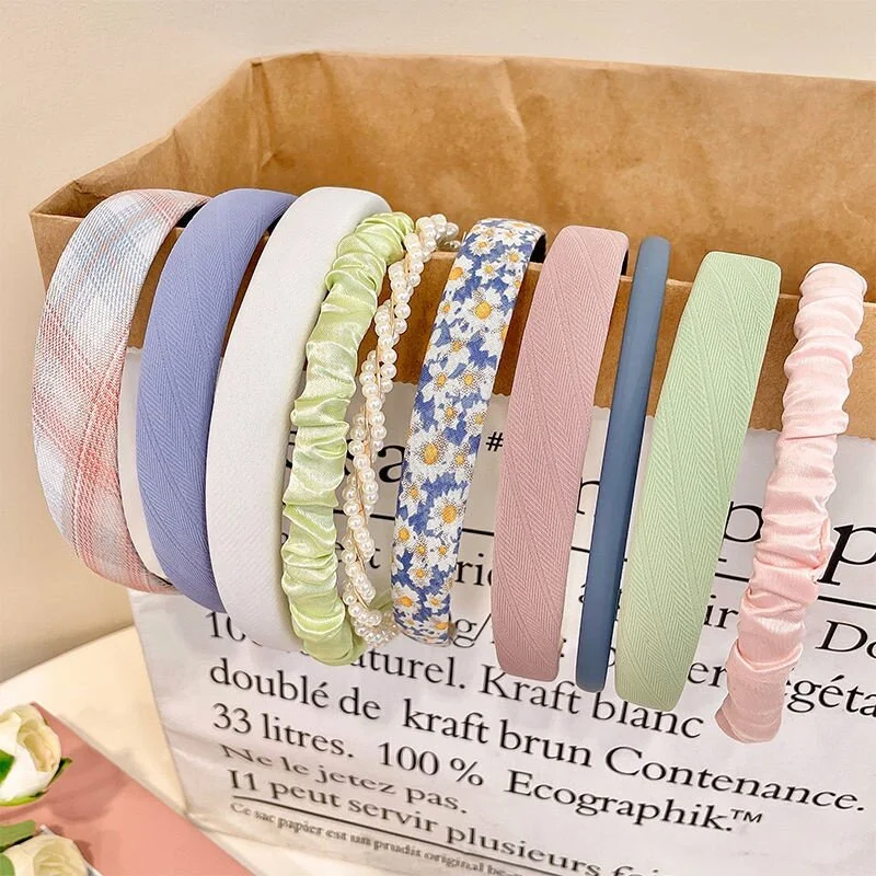 3개입 멀티컬러 심플하고 우아한 여성용 헤어밴드, 세안용 헤어밴드, 패션 소녀 헤어 액세서리