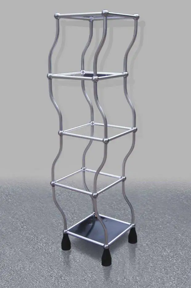 S-Shape Tube Dancing Display Stand – Motor Swivel Showcase with Acrylic Shelves & Aluminum Alloy Frame for Retail & Exhibition