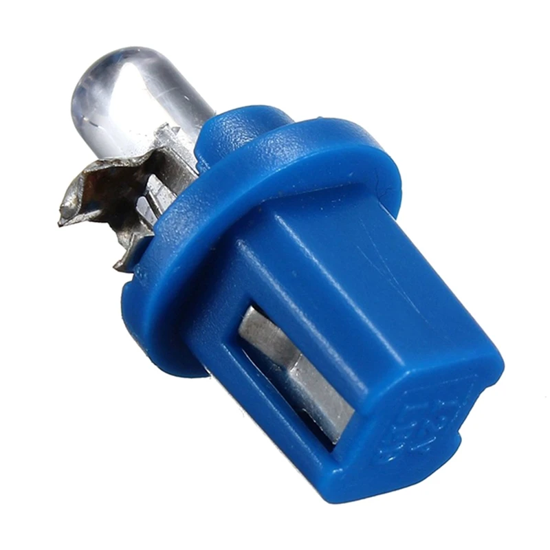 10 Uds bombilla LED medidor tablero B8-5D T5 lámpara con soporte azul Tuning Auto luz de coche