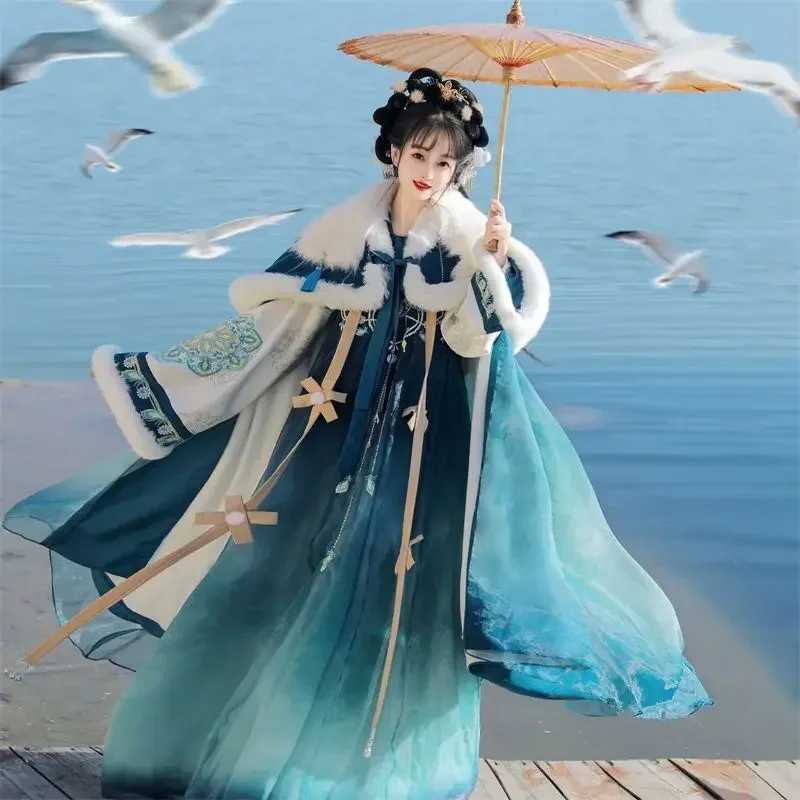 

2026 Autumn and Winter Tang Made Hanfu Han Xu[Yan Ruyu]Hanfu Women's Chest Length Cloak Han Element Daily Shawl