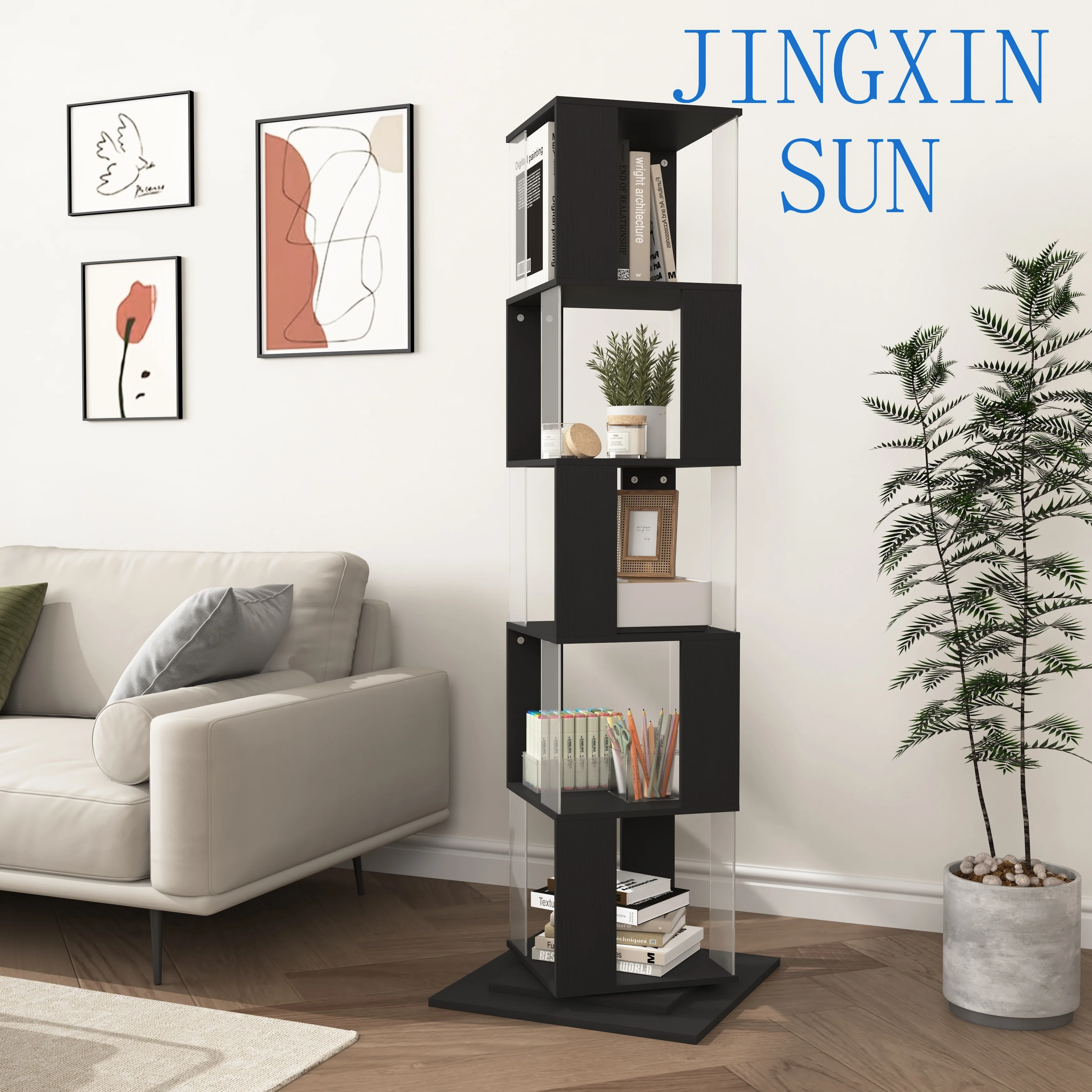 New arrival cube storage organizer wooden corner shelf bookshelf