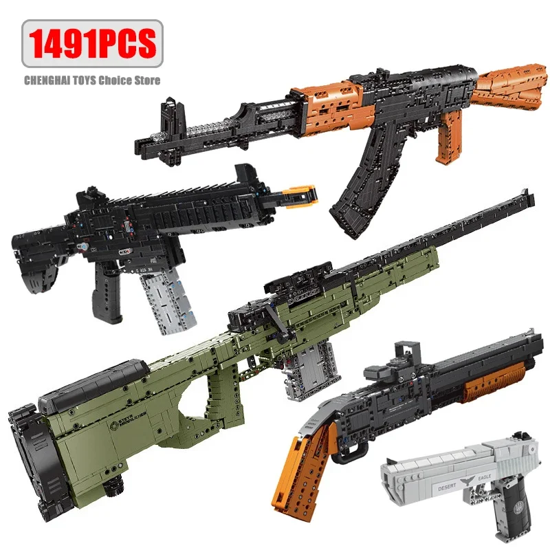 AK47 fucile AWM Sniper Gun assemblato Building Blocks modello militare MOC Army armi da fuoco serie mattoni Kid Toy Boy Gift for holiday