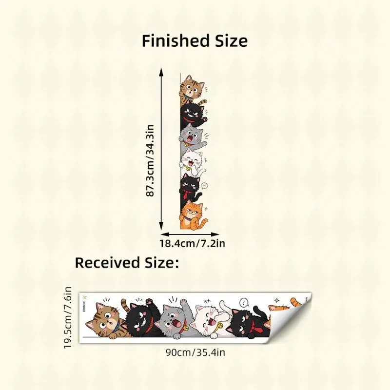 Cute And Playful Peeking Cat Door Frame Wall Decal – Removable Cartoon Kitten Sticker Ideal For Living Room And Home Decor
