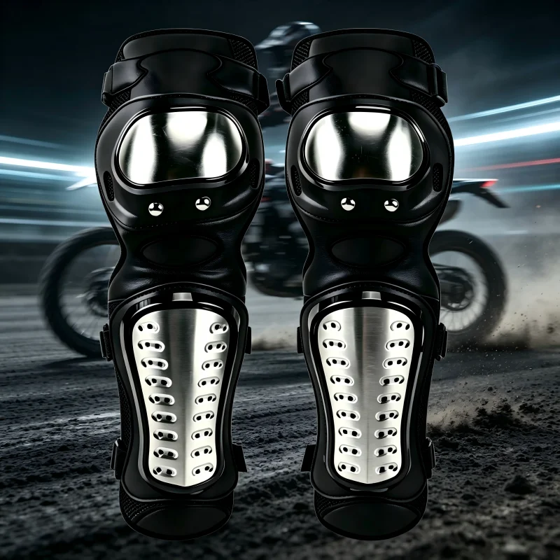 CE Motorcycle Kneepad Stainless Steel Moto Elbow Knee Pads Motocross Racing Protective Gear Protector Guards Kit Shock Absorbing