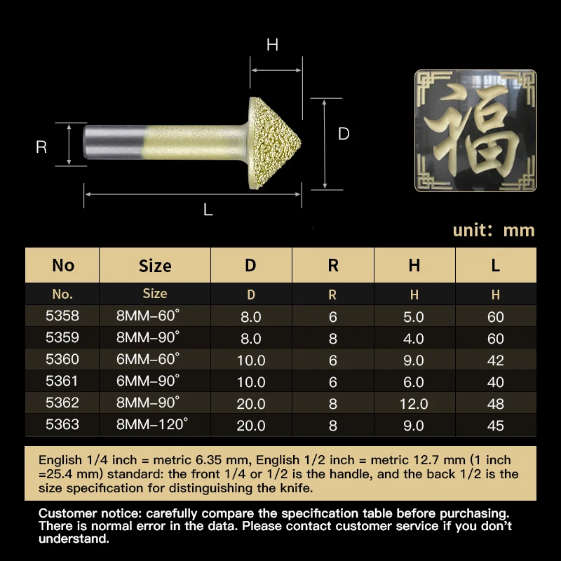 LIDIAO Carving Tools 6mm Shank Router Bit Stone Engraving CNC Cutter Diamond Grinding Burr Drill Bit Alloy Steel Rotary File