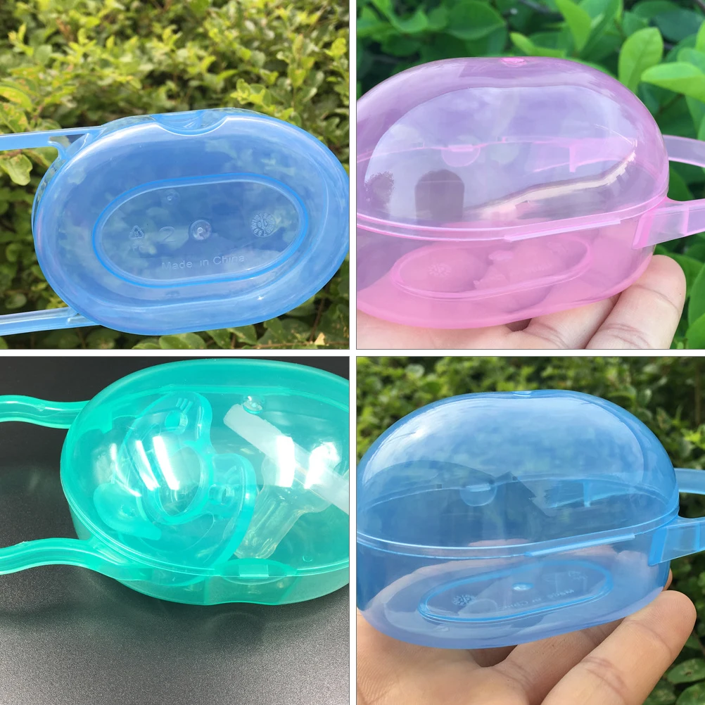 4pcs Box Storage Case Baby Pacifier Box Portable Dust-Proof Soother Holder For Travel Home Infant Pacifier Cases
