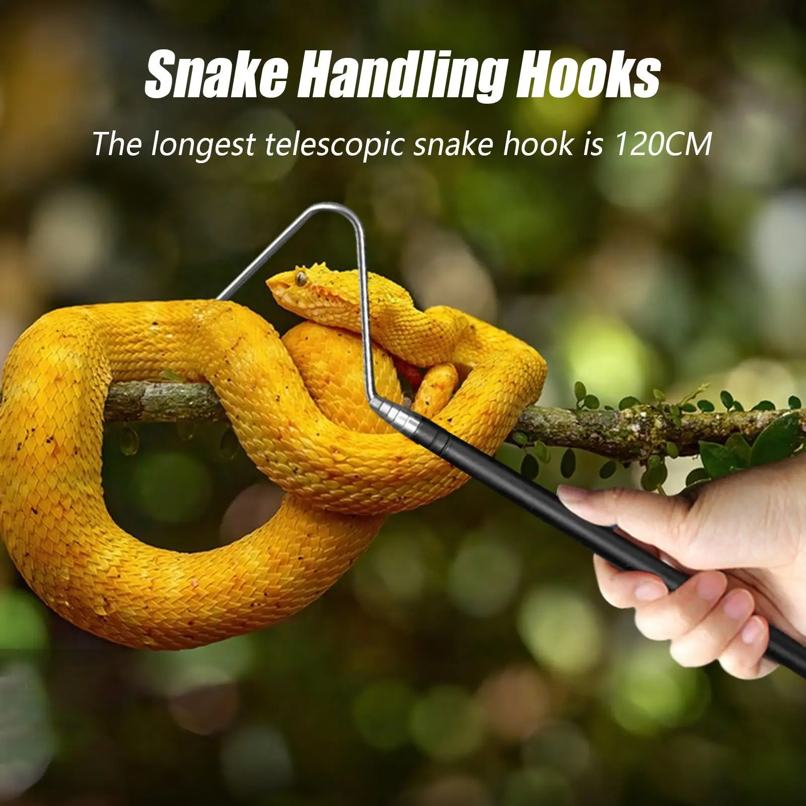 Snake Hook Snake Catcher Extended Anti-Bite Retractable Hook With Non-slip Handle For Cleaning Plumbing Bathroom Pool Skimmer