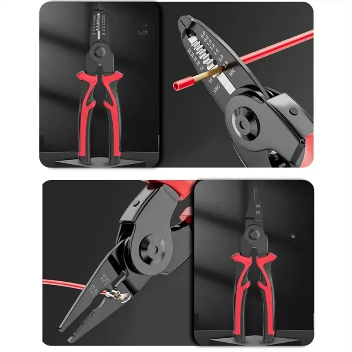 2025+ 5 in 1 Multifunctional Pliers Steel Wire Pliers Wire Stripping Interchangeable Head Tool Special for Electricians