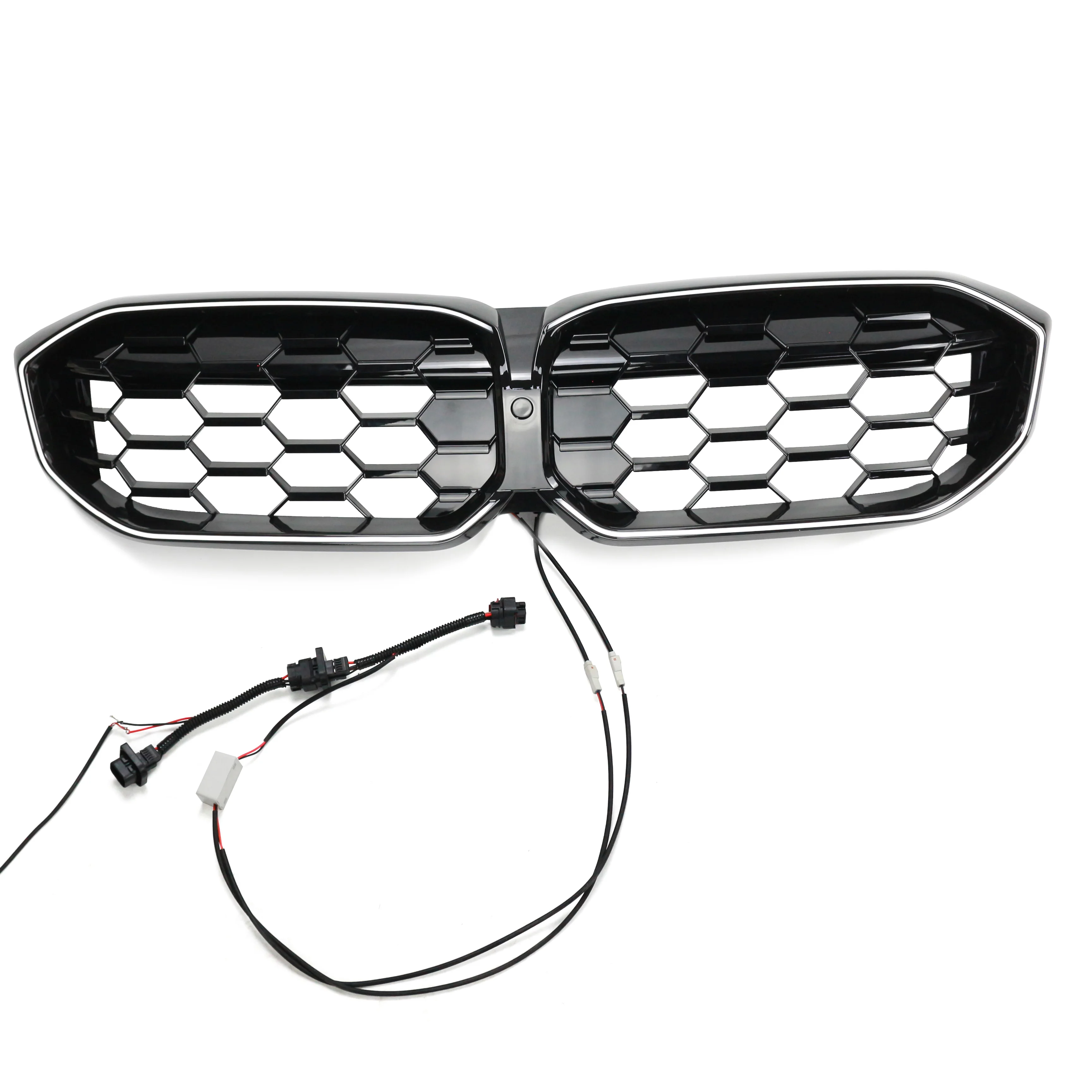 Gloss Black Grille Diamond style Car Bumper Refit Accessories Front Center Mesh Grill For BMW 3 Series G20 G28 2023