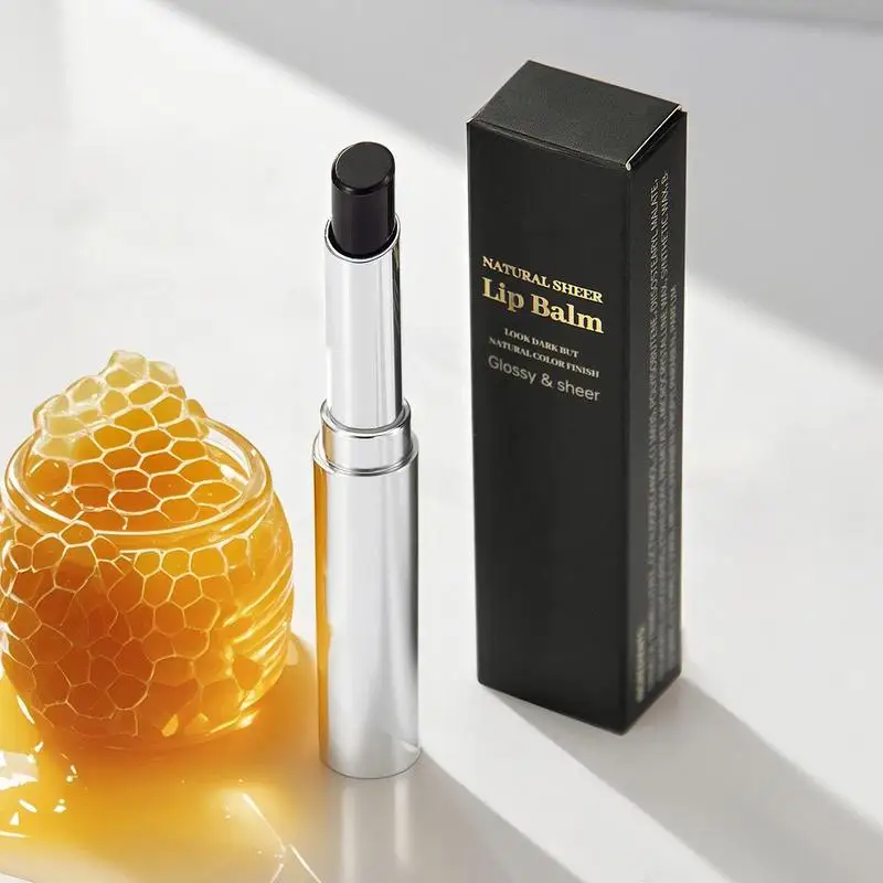 1 個黒リップクリームグロス保湿リップティント保湿乾燥しない口紅メイクアップベースケア女性ガール