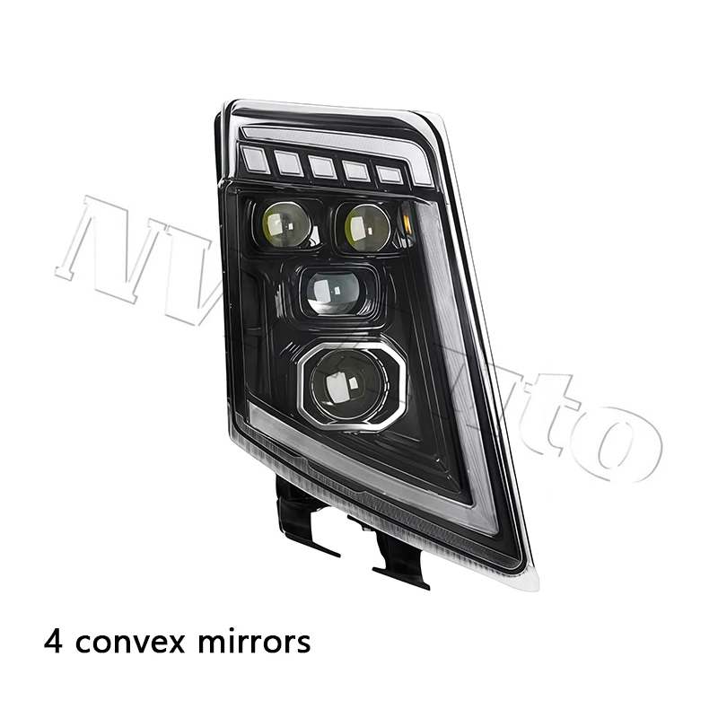 1Pcs 24v Full LED Headlight Fit For Volvo FH13 FM Heavy Lorries With DRL 4 LED Lens Latest Upgraded Version