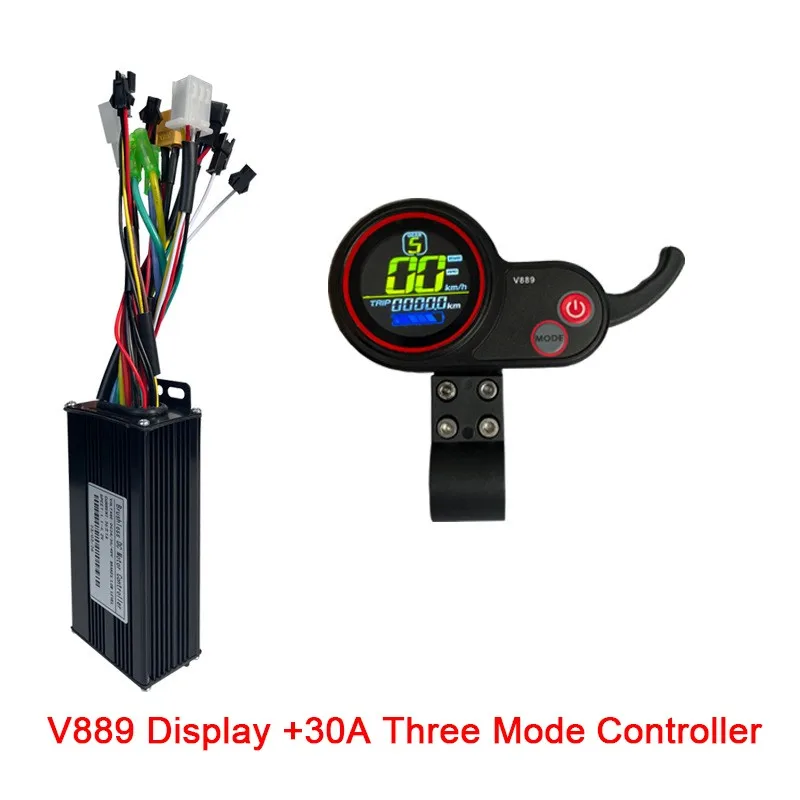 Electric bicycle Scooter V889 LCD Display Computer Battery Speed Display Intelligent 30A Three Mode Controller SM Connector