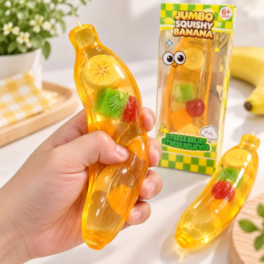 Banana Squishy Toy Party Favors 1Pc Fruit Squeeze Stress Relief Toy Pinata Filler Treasure Box Prize Birthday Party Gift