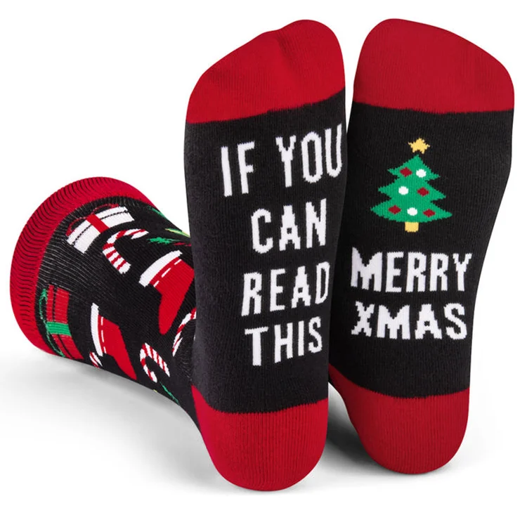 Christmas Tree Snow Elk Gift Cotton Happy Men Socks New 2022 Autumn Winter Christmas woman Socks Funny New Year Santa Claus