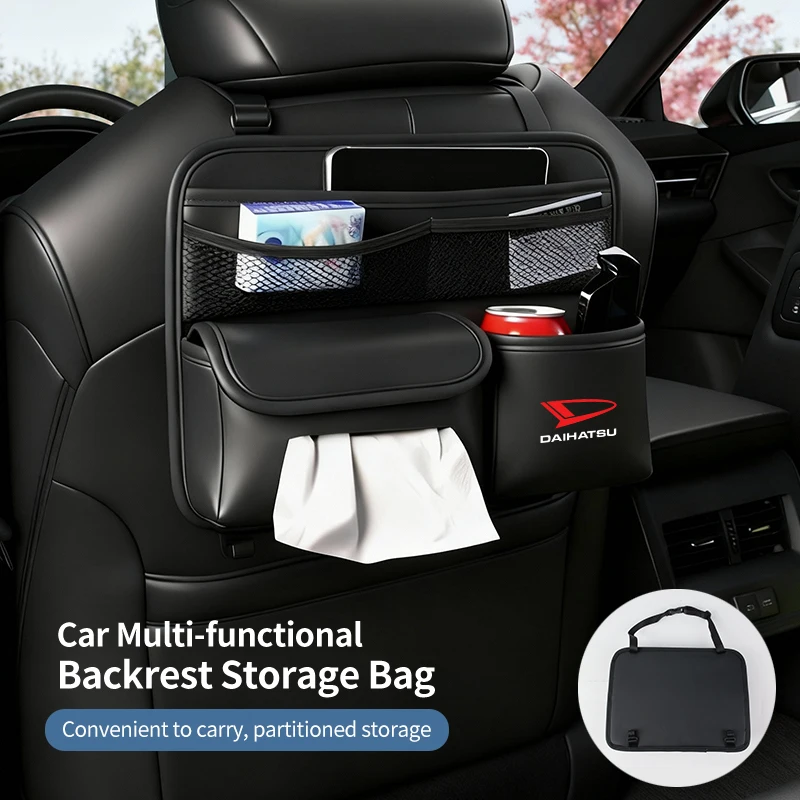Car Seatback Storage Bag Tissue Box Organizer Drink Holder Accessories For Daihatsu Terios Sirion Mira Materia Rocky YRV 2