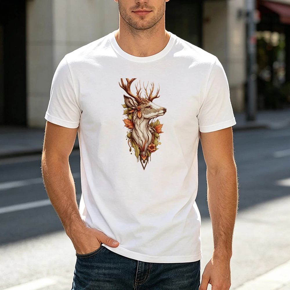 Outdoor Hunting Graphic Tees - Majestic Stag Deer Head Graphic Men