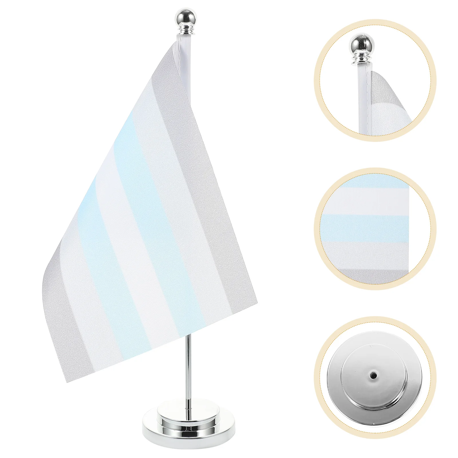 

1Set Table Flag Metal Base Lightweight Pride Rainbow Flags Party Decoration Bisexual Support Desk